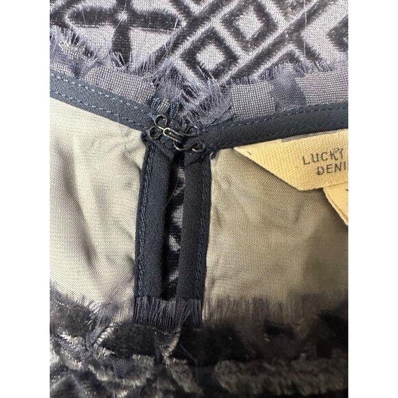 Lucky Brand Blue Cocktail Velvet Embellished Lace Sequin Dress XS Boho Gatsby - Picture 7 of 13